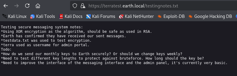 testing notes